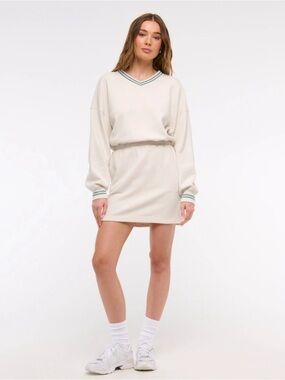 Fleece V-Neck mini dress